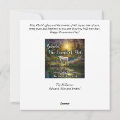 Lam Schrift Opstanding Christelijk Pasen Feestdagenkaart (Achterkant)