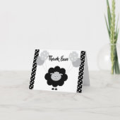 Lam Zwart Wit Geslacht Neutraal Baby shower Schatt Bedankkaart (Voorkant)