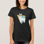 Lama Alpaca Animal Retro  Geometric Triangl T-shirt (Voorkant)