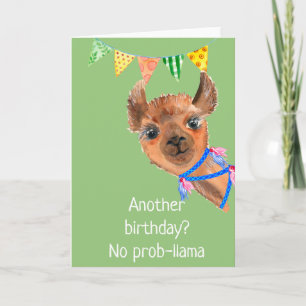 Lama Alpaca Geen Prob-lema Verjaardagskaart Kaart