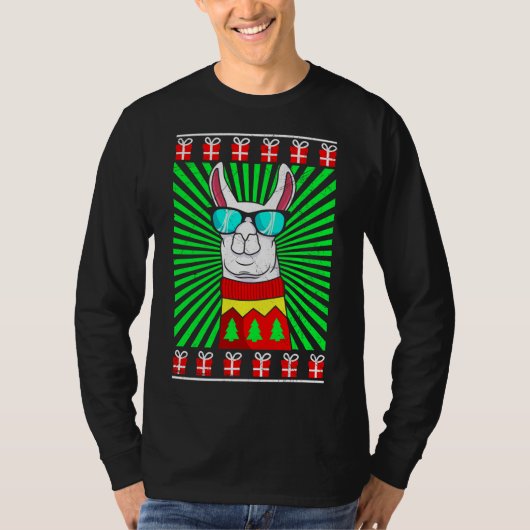 Lama Alpaca Kerst Lelijke Kerst T-shirt (Voorkant)