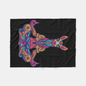 Lama Alpaca Mediterend Trippy Psychedelisch Grappi Fleece Deken (Voorkant (Horizontaal))