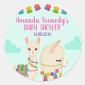 Lama Baby shower Sticker (Voorkant)