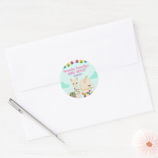 Lama Baby shower Sticker (Envelop)