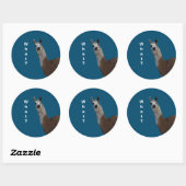 lama Basic donker T-shirt Ronde Sticker (Vel)
