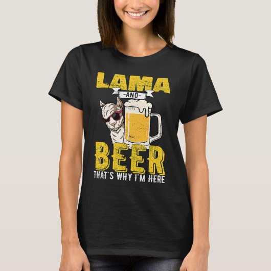 Lama Beer Lamas Alcohol T-shirt (Voorkant)