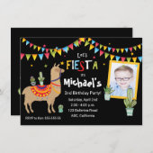 lama Cactus foto gepersonaliseerd verjaardagsfeest Kaart (Voorkant / Achterkant)