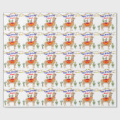 lama cactus gelukkig verjaardag wrapping papier (Vlak)