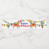 lama cactus gelukkige verjaardag waterfles etiket (Enkel label)