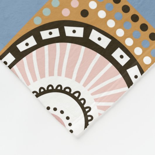 Lama, Cactus, Handgetekende Elementenpatroon. Fleece Deken (Hoek)