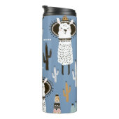 Lama, Cactus, Handgetekende Elementenpatroon. Thermosbeker (Geroteerd rechts)