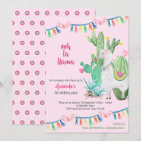 Lama Cactus Hele Lama Plezier Meisjes Verjaardagsf