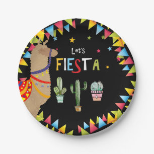 Lama Cactus verjaardagsfeest Papieren Bordje