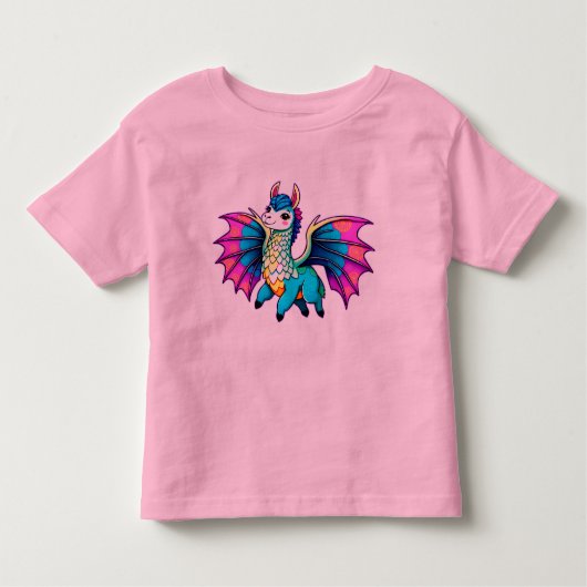 Lama Dragon schattig grillig Kinder Shirts (Voorkant)