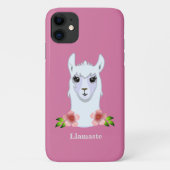 Lama en bloemen op roos Case-Mate iPhone case (Achterkant)