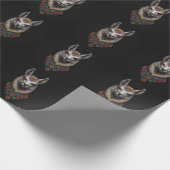 Lama en bloemportret, cadeaupapier (Hoek)