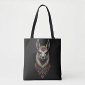 Lama en bloemportret, tote bag (Voorkant)