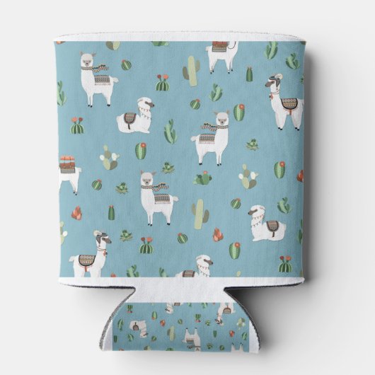 Lama en cactus patroon blikjeskoeler (Achterkant)