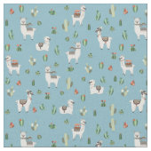 Lama en cactus patroon stof (Close Up)