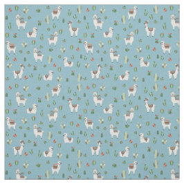 Lama en cactus patroon stof