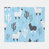 Lama en cactus, schattig patroon. fleece deken (Voorkant (Horizontaal))