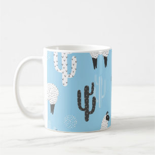 Lama en cactus, schattig patroon. koffiemok