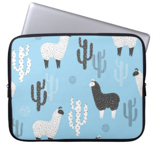 Lama en cactus, schattig patroon. laptop sleeve
