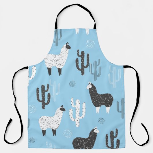 Lama en cactus, schattig patroon. schort (Voorkant)