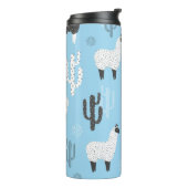Lama en cactus, schattig patroon. thermosbeker (Gedraaid links)