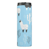 Lama en cactus, schattig patroon. thermosbeker (Achterkant)