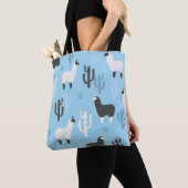 Lama en cactus, schattig patroon. tote bag (Dichtbij)