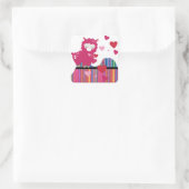 Lama en harten vierkante sticker (Tas)