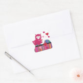 Lama en harten vierkante sticker (Envelop)