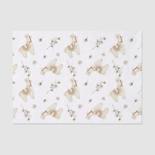 Lama en katoen Boho design Tissuepapier (Voorkant)