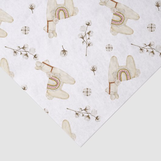 Lama en katoen Boho design Tissuepapier (Detail)