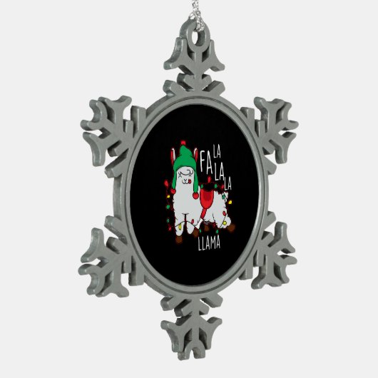 Lama Fa La Kerstmis Tin Sneeuwvlok Ornament (Links)