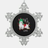 Lama Fa La Kerstmis Tin Sneeuwvlok Ornament (Voorkant)