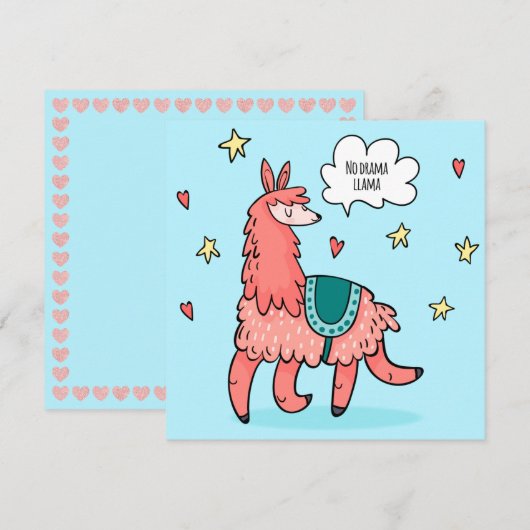 Lama Feestdagenkaart (Voorkant / Achterkant)