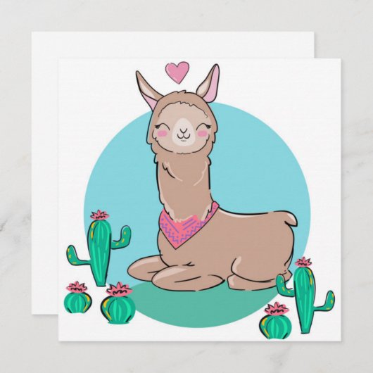 Lama Feestdagenkaart (Voorkant / Achterkant)