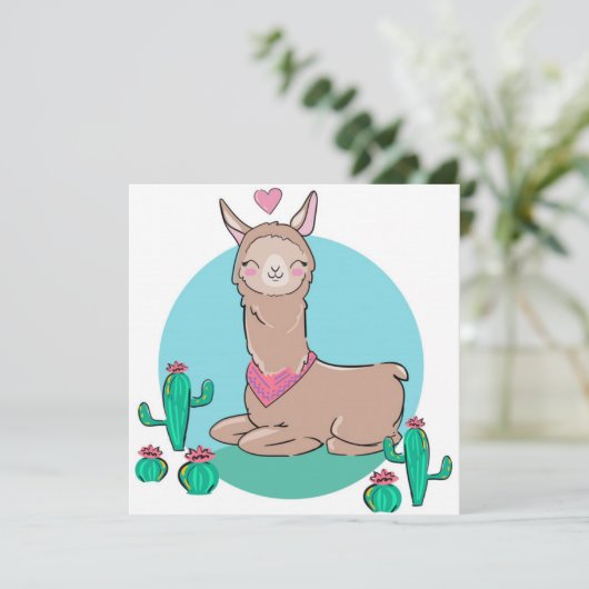 Lama Feestdagenkaart (Staand voorkant)