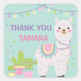 LAMA FUN AQUA VIERKANTE STICKER