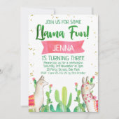 Lama Fun Fiesta Birthday Uitnodiging (Voorkant)