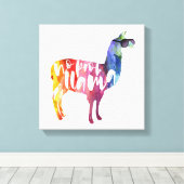 Lama. Geen probleem. Geen Prob-lama. Grappige uits Canvas Afdruk (Insitu (Houten vloer))
