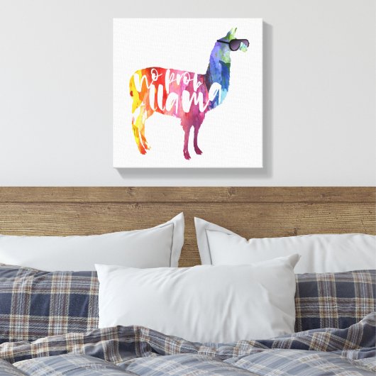 Lama. Geen probleem. Geen Prob-lama. Grappige uits Canvas Afdruk (Insitu (Slaapkamer))
