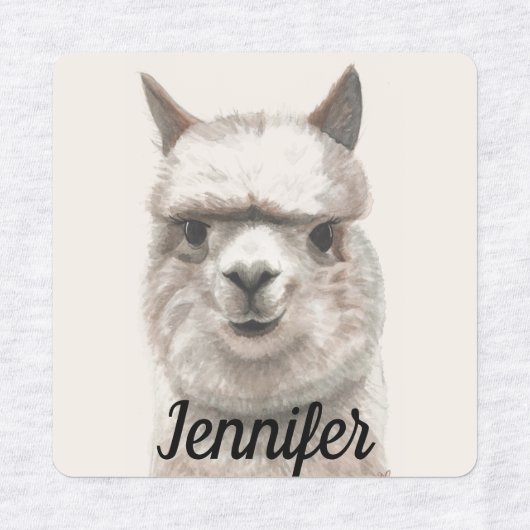 Lama glimlacht Little Girls Clothing Labels NAME t (Design 2)