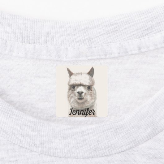 Lama glimlacht Little Girls Clothing Labels NAME t (Aangebracht)