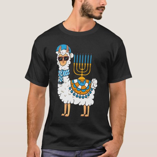 Lama Hanukkah Happy Hanukah Pajama Family Matchi T-shirt (Voorkant)