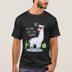 Lama Heeft Geen Drama Lama Cactus Ontwerp T-shirt
