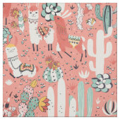 Lama in cactus oerwouden stof (Swatch)