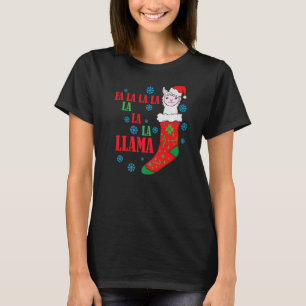 Lama in de kerstsokkerstman t-shirt
